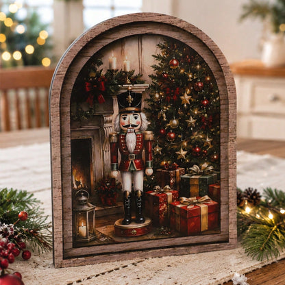 nutcracker Christmas arch tabletop sign - styled photo