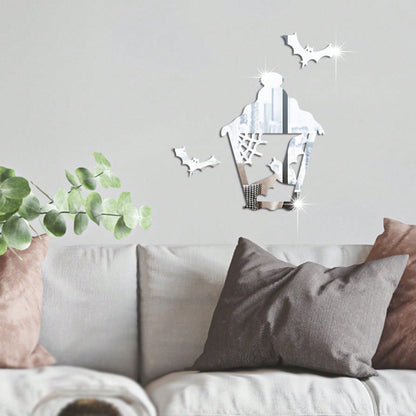 reflective lantern bat wall sticker - styled photo