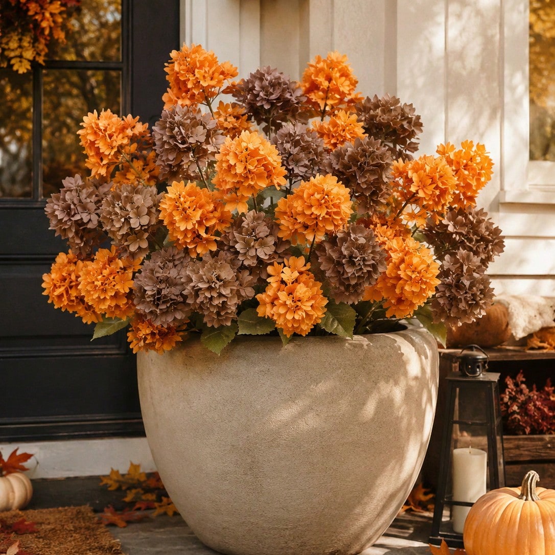 artificial hydrangea stem fall - styled photo