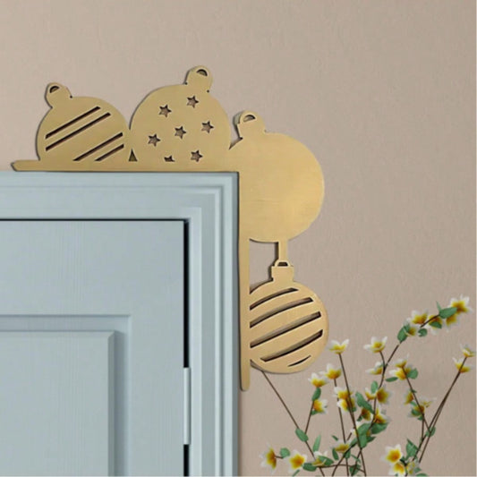 Christmas ornament door corner decor - styled photo