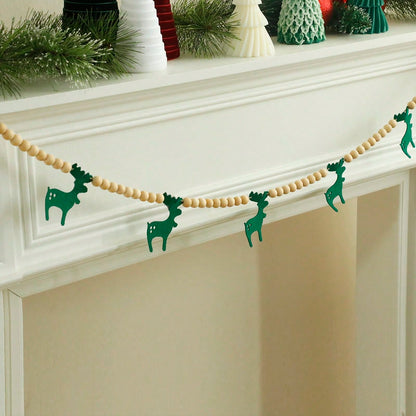 felt reindeer bead garland - styled photo