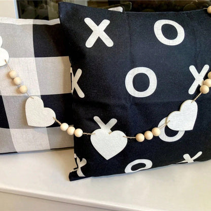 white felt heart garland - styled photo