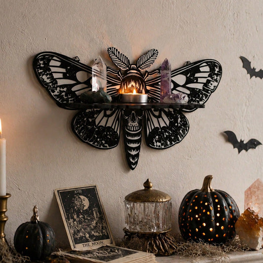 death's head moth wall shelf - Gray & White photo 2