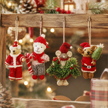 felted wool Christmas ornament - styled photo