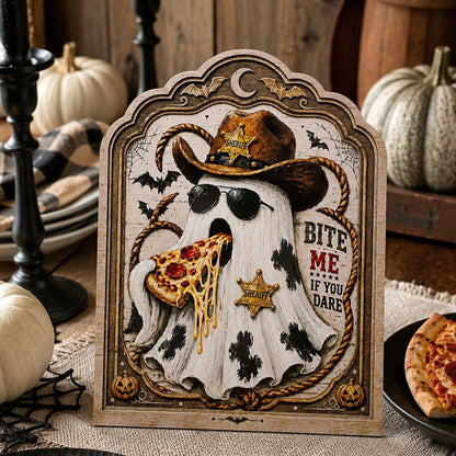 western ghost pizza arch sign - styled photo