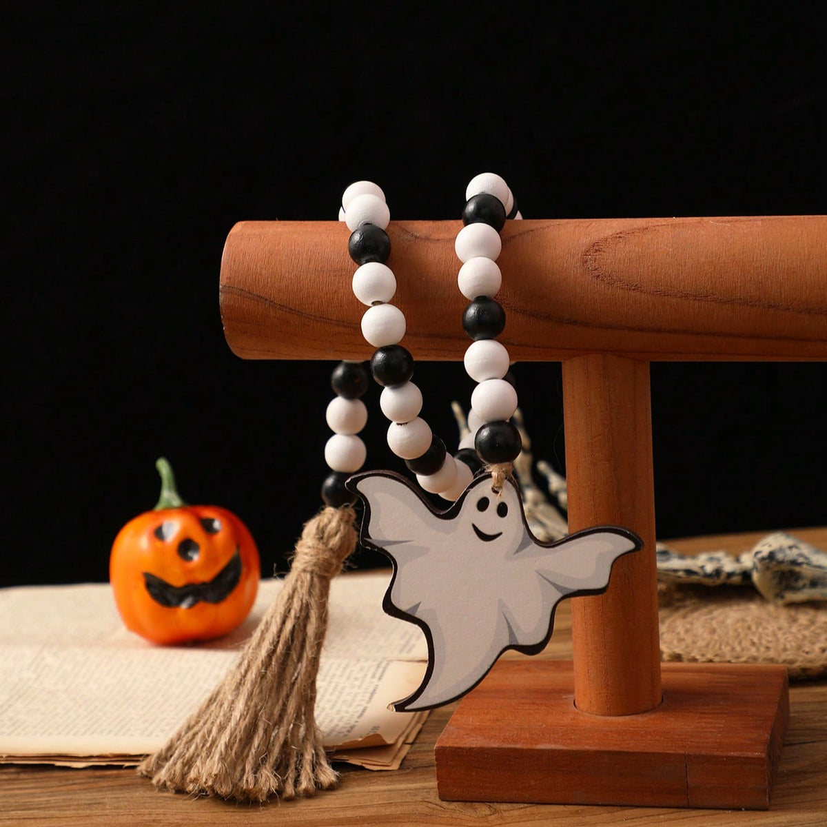ghost charm bead garland - styled photo