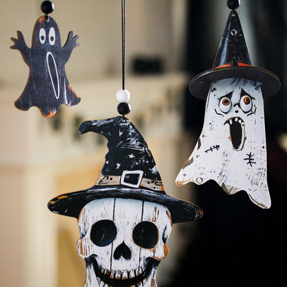 ghost skull hanging ornaments - styled photo