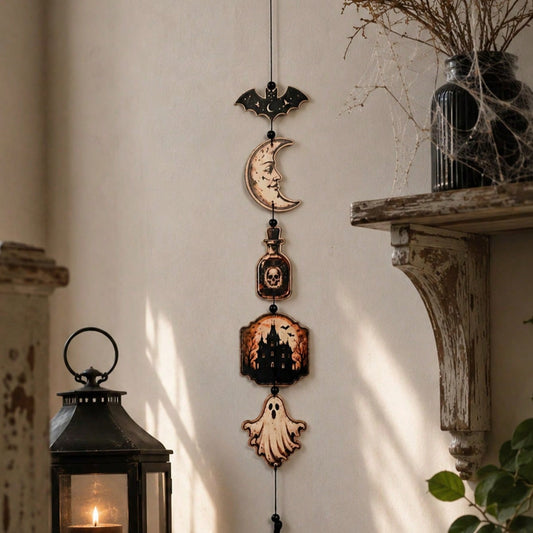 moon ghost potion Halloween hanging decor - styled photo
