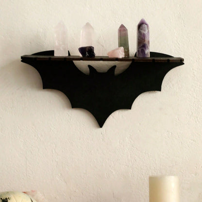 bat wing gothic wall shelf - styled photo