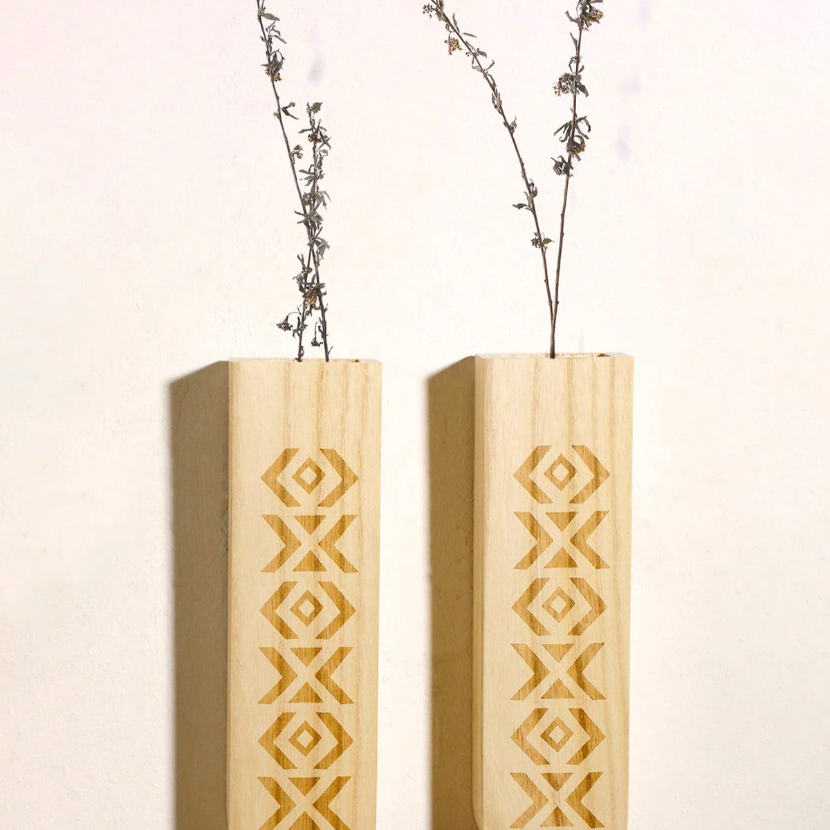 wood wall pocket vase - styled photo