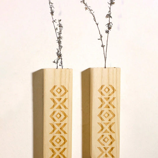 wood wall pocket vase - styled photo