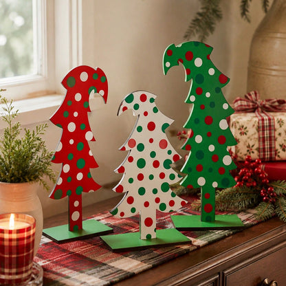 whimsical polka dot Christmas tree - styled photo