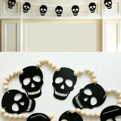 black felt skull garland - styled photo