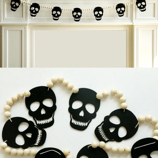 black felt skull garland - styled photo
