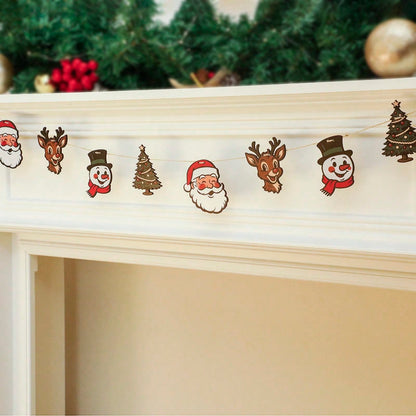 Santa reindeer snowman garland - styled photo