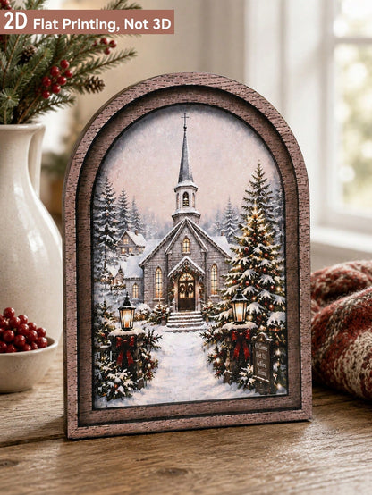 snowy church winter arch sign - photo 3