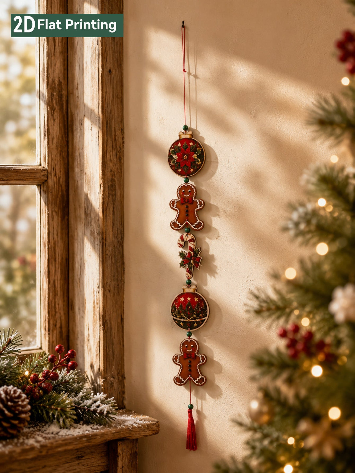 gingerbread candy cane hanging decor - photo 3