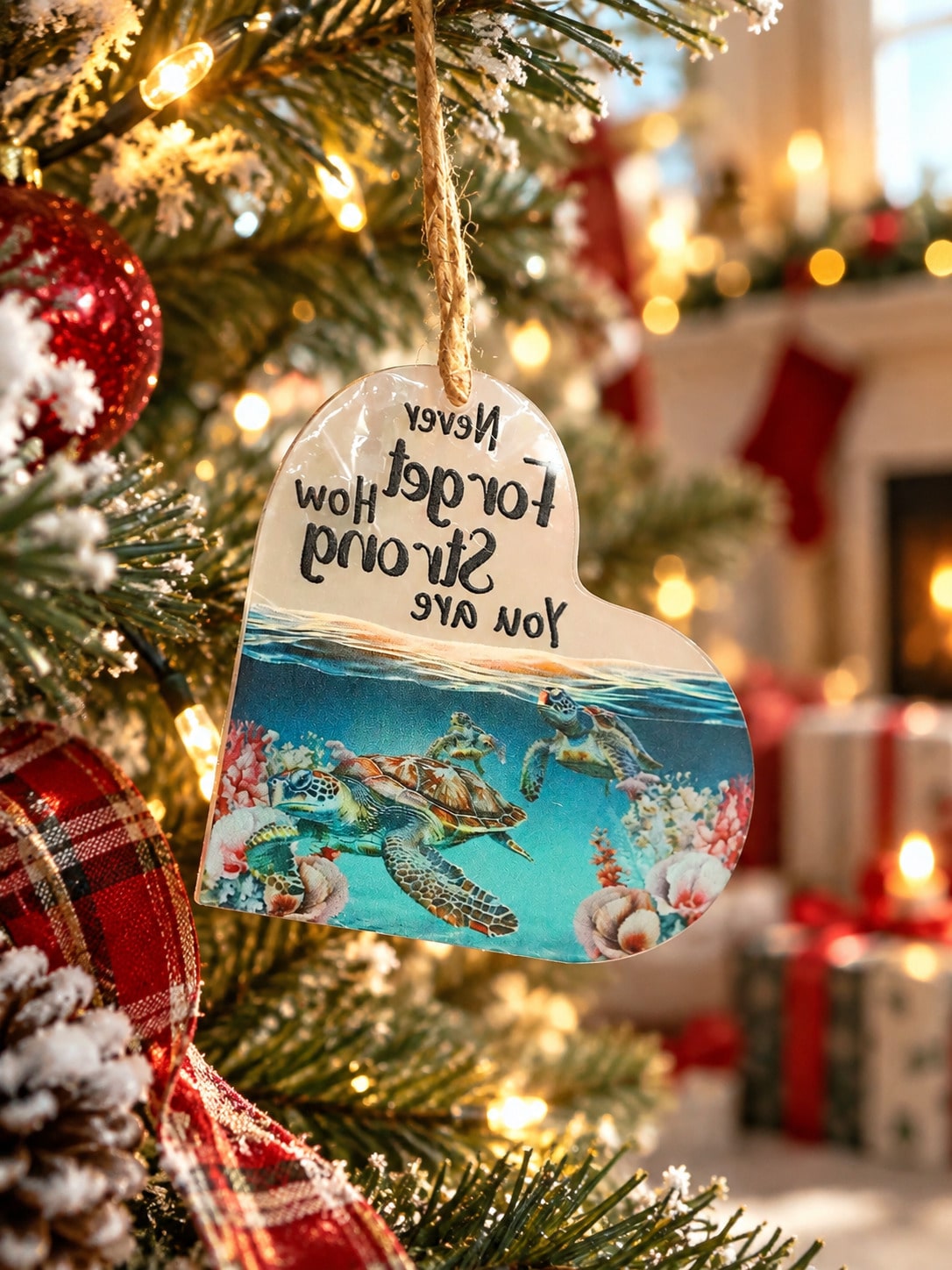 sea turtle heart ornament - photo 3