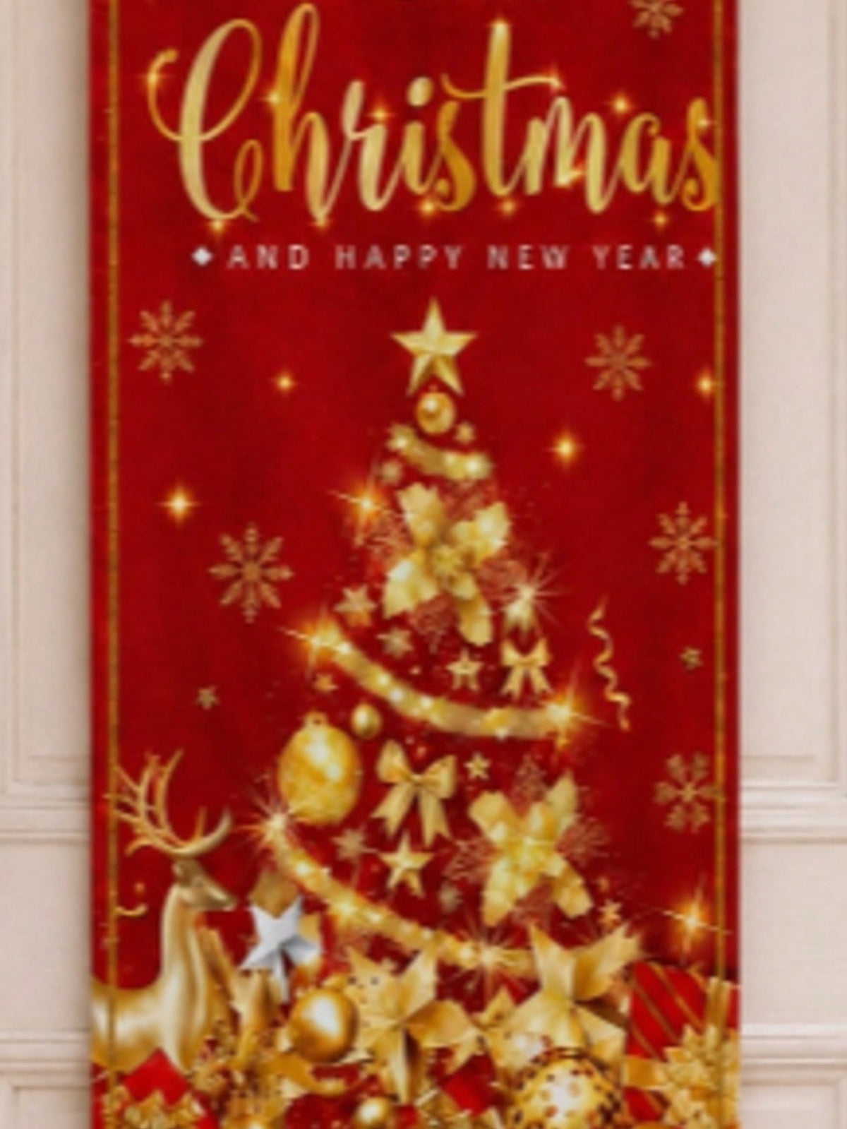 Merry Christmas red door banner - photo 3