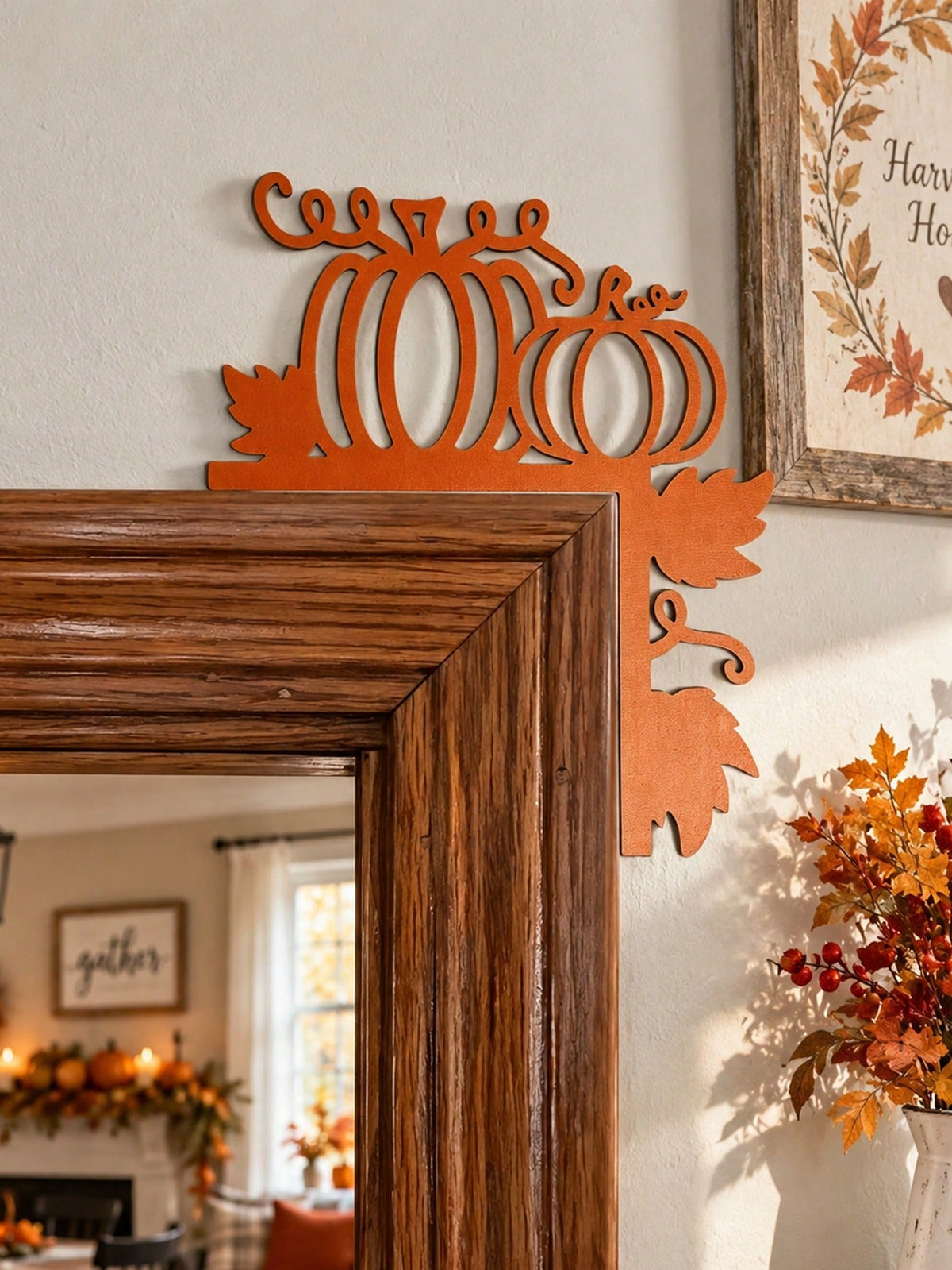 fall pumpkin door corner decor - photo 3