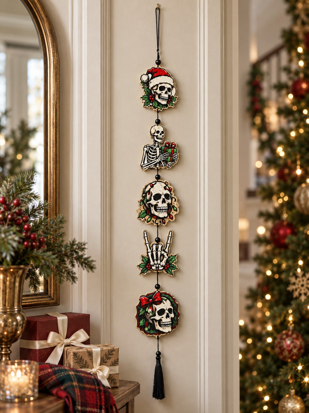 creepy Christmas skull hanging decor - photo 3