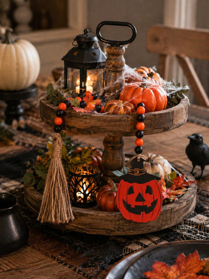 jack-o-lantern beaded garland - photo 3