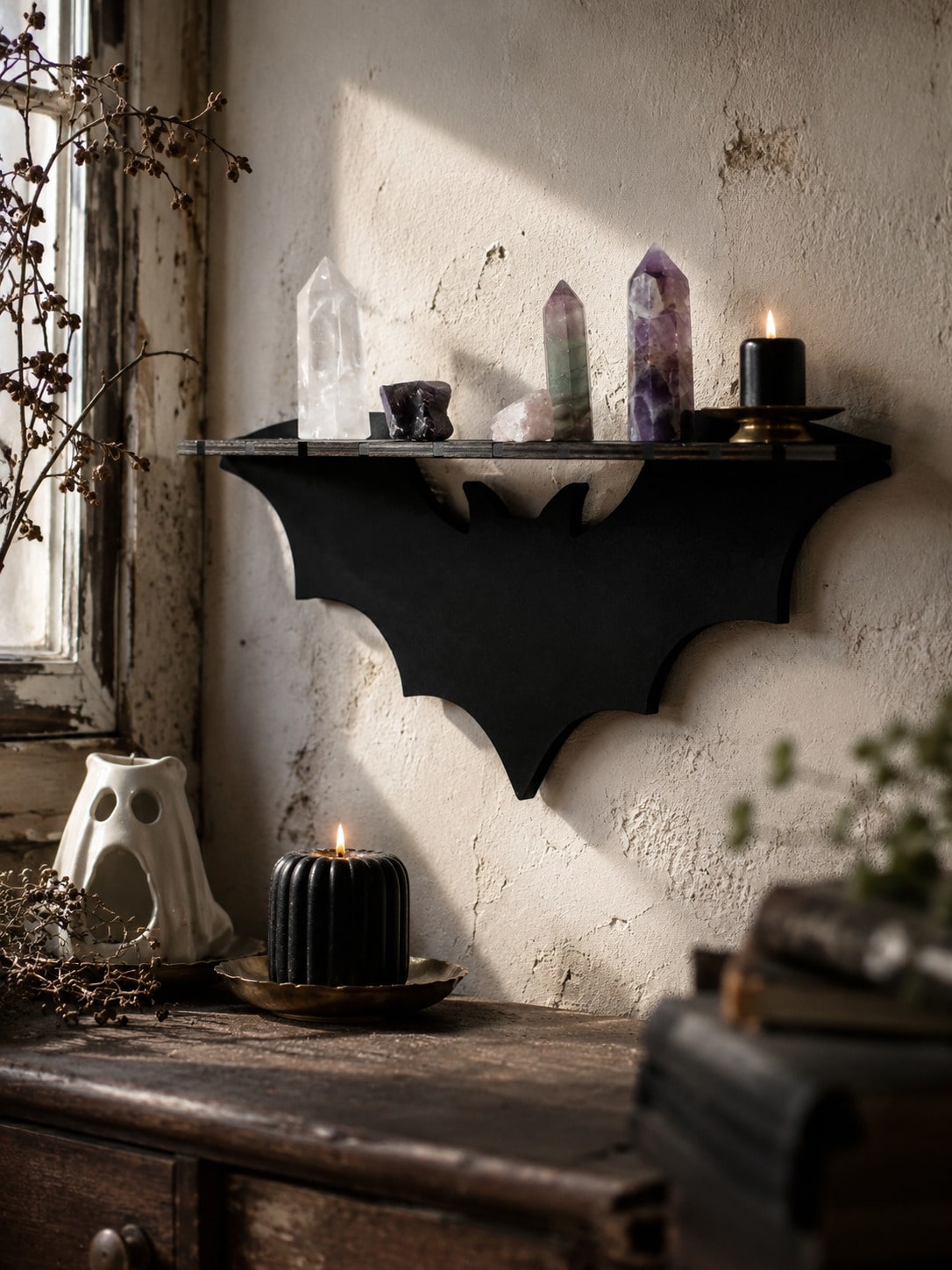 bat wing gothic wall shelf - photo 3