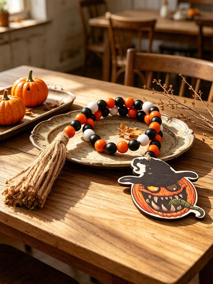 witch hat pumpkin beaded garland - photo 3