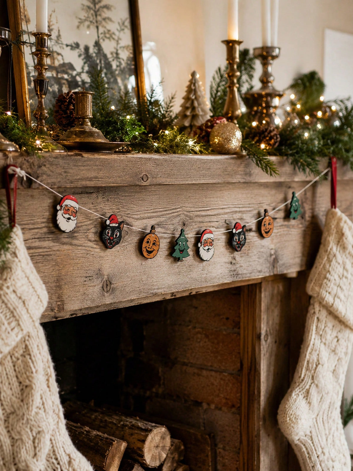 black cat Christmas garland - photo 3