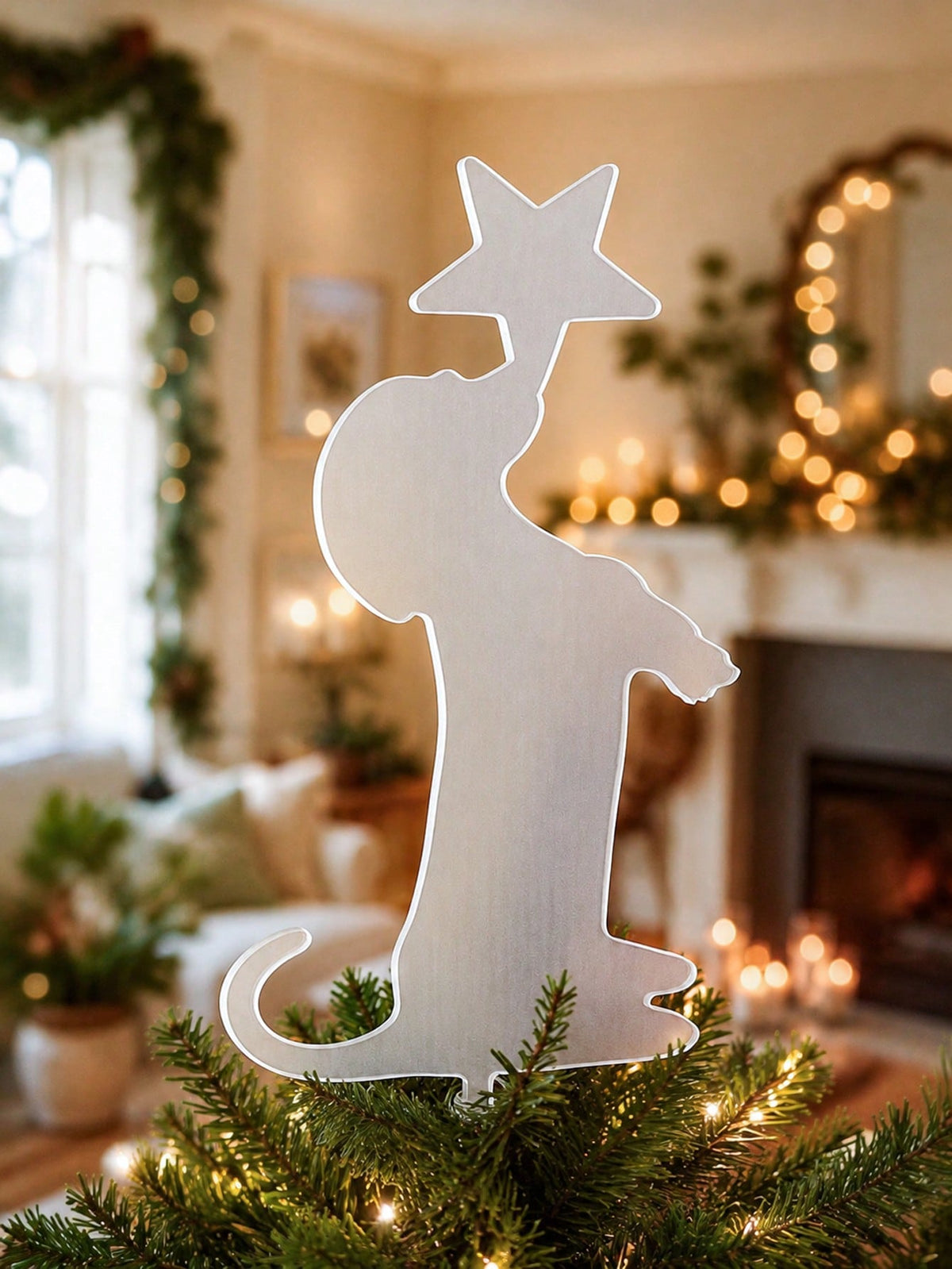 dog silhouette star tree topper - photo 3