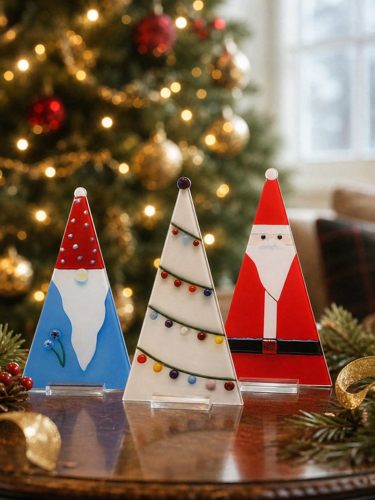 stained glass look Santa tabletop - photo 3