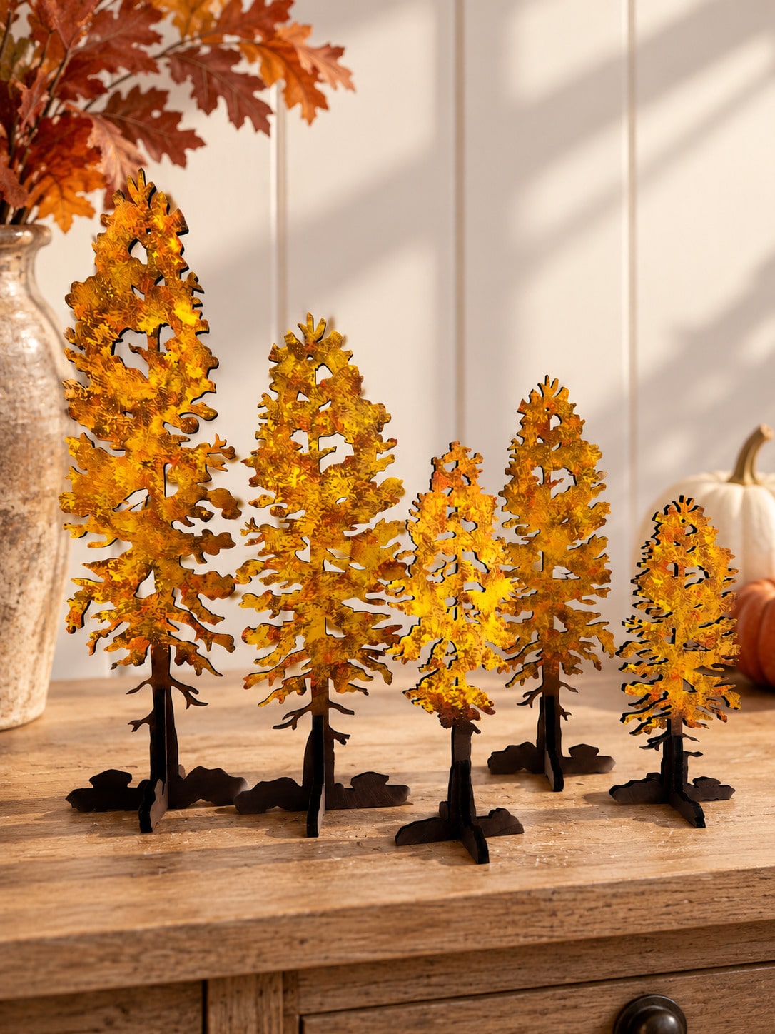tree tabletop silhouettes - Orange photo 2