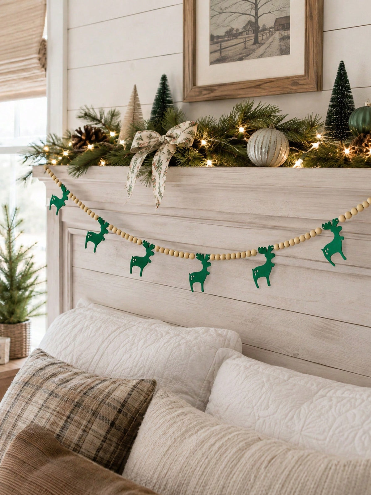 felt reindeer bead garland - photo 3