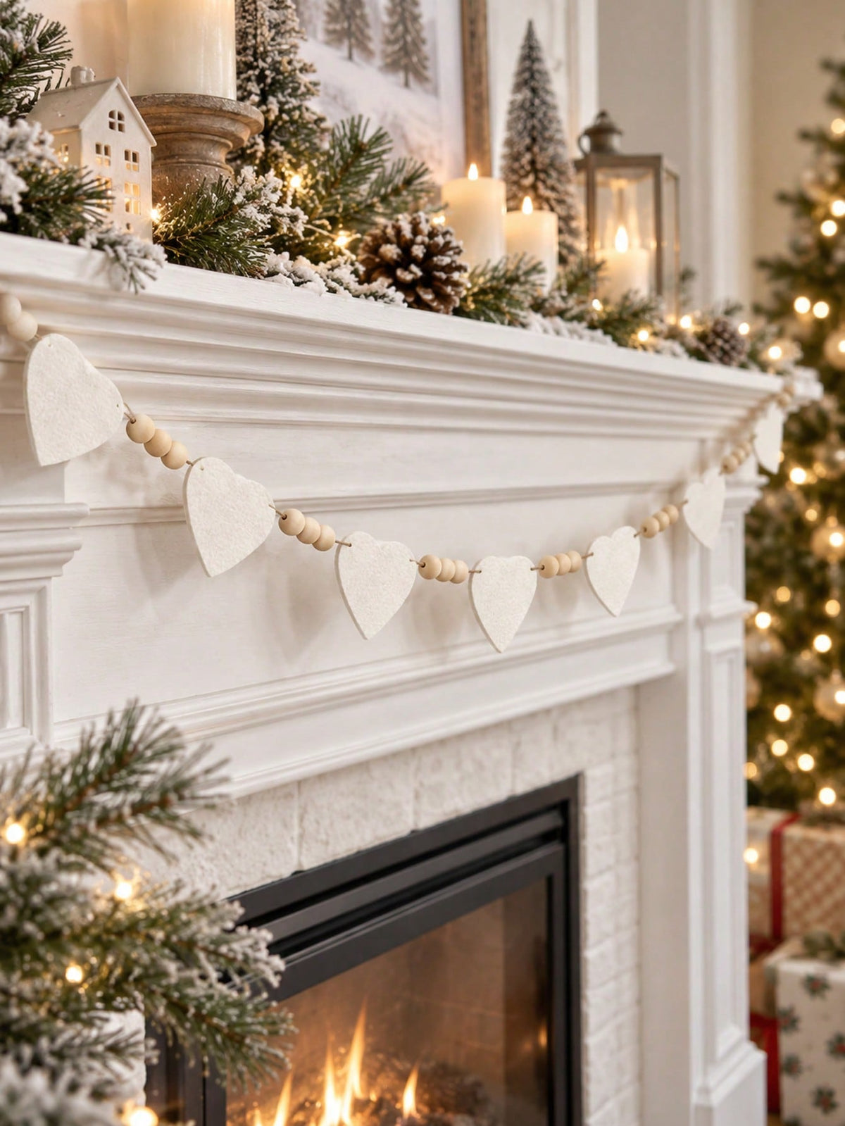 white felt heart garland - photo 3