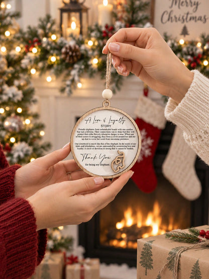 elephant friendship Christmas ornament - photo 3