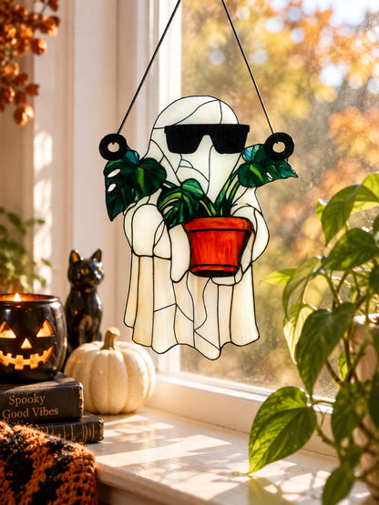 ghost monstera suncatcher - photo 3