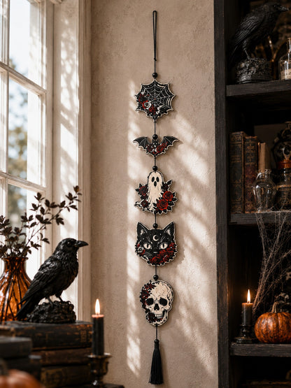 black cat skull gothic hanging decor - photo 3
