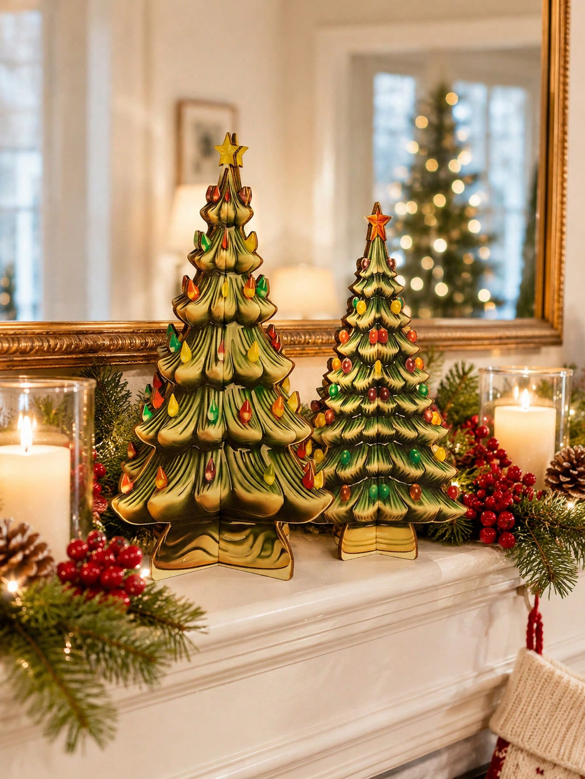 vintage ceramic look Christmas tree - photo 3