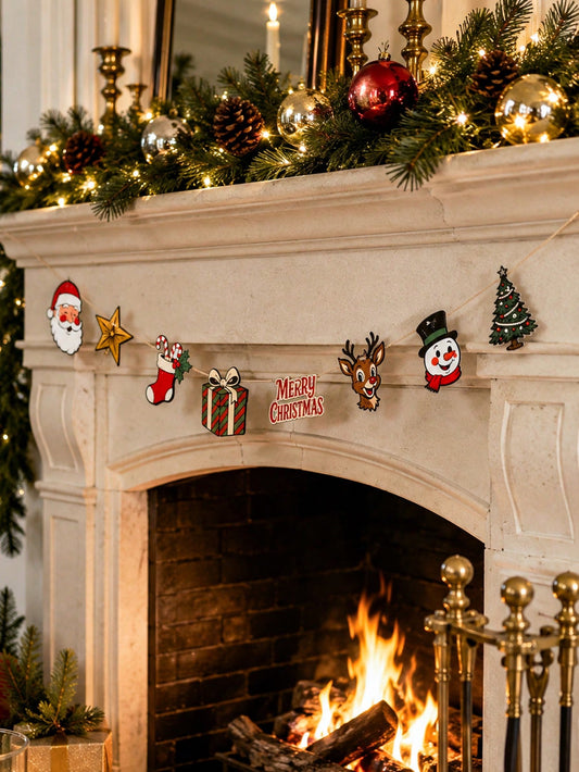 Santa stocking star Christmas garland - photo 2