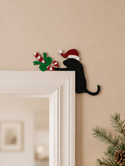 black cat candy cane door corner - photo 3