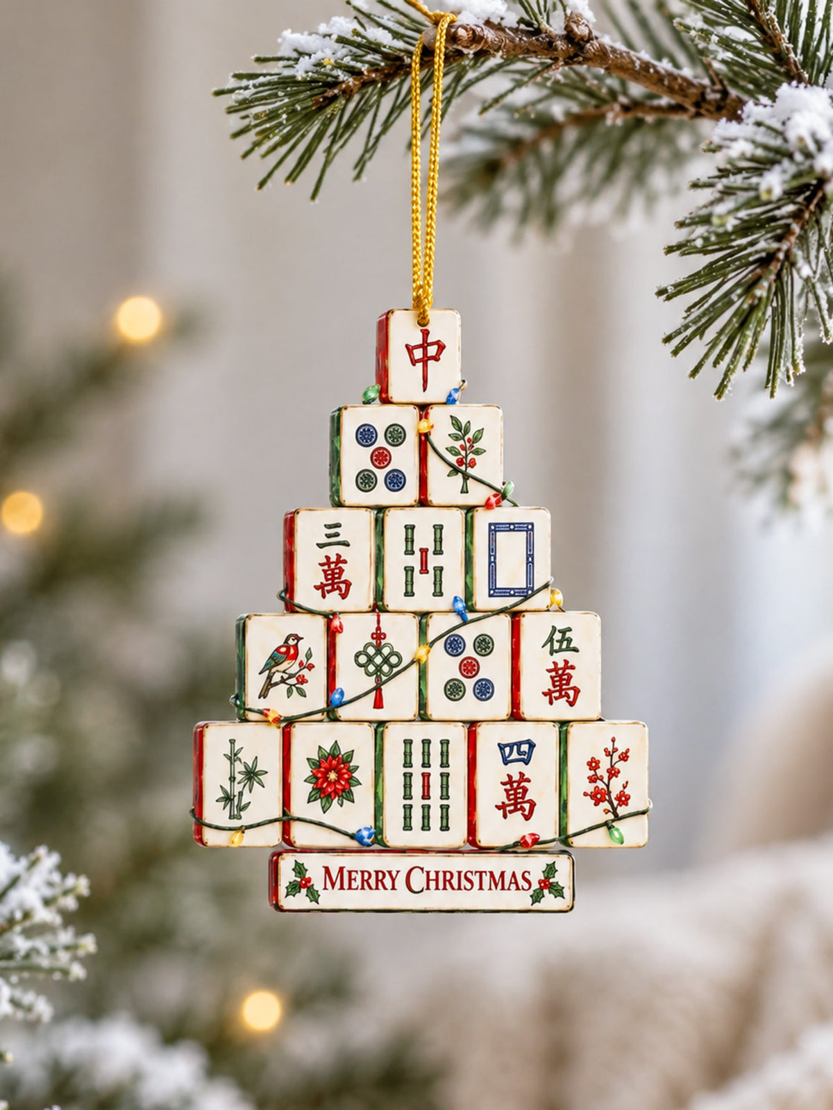mahjong Christmas tree ornament - photo 3