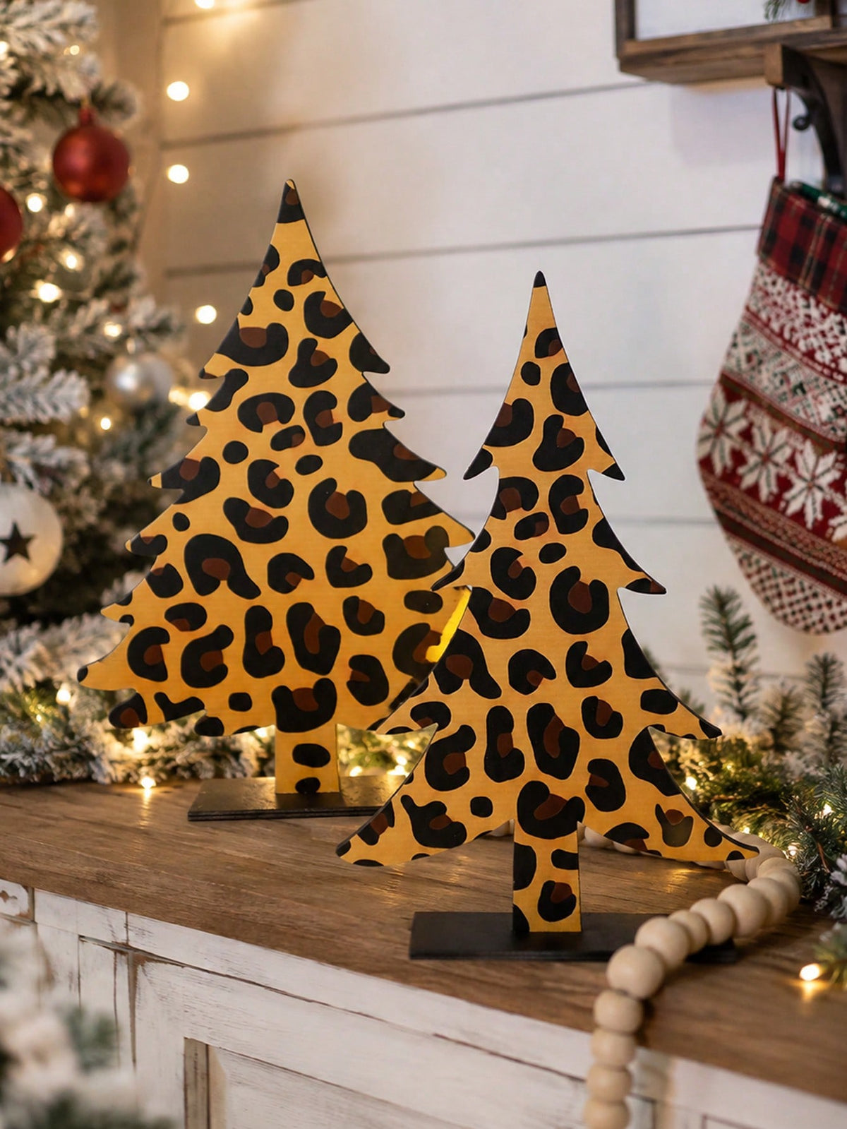 leopard print Christmas tree decor - photo 3