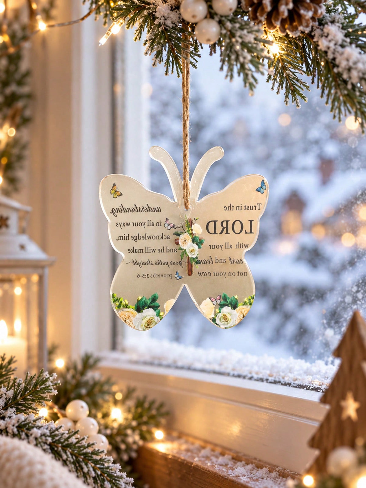 butterfly scripture ornament - photo 3