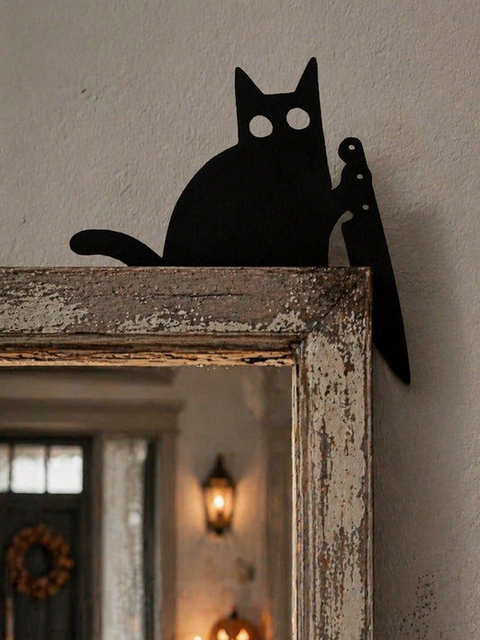 black cat knife door corner decor - photo 2