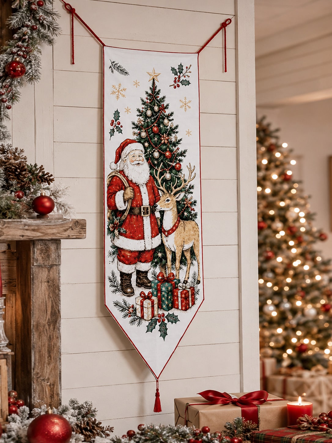 vintage Santa Christmas door banner - photo 3