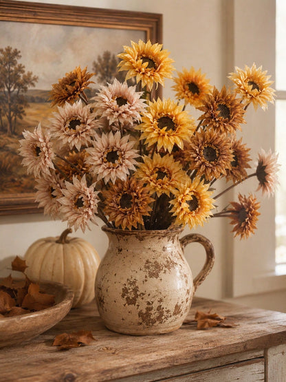 rustic artificial sunflower bunch - photo 3