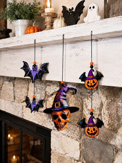 witch hat skull bat hanging decor - photo 3