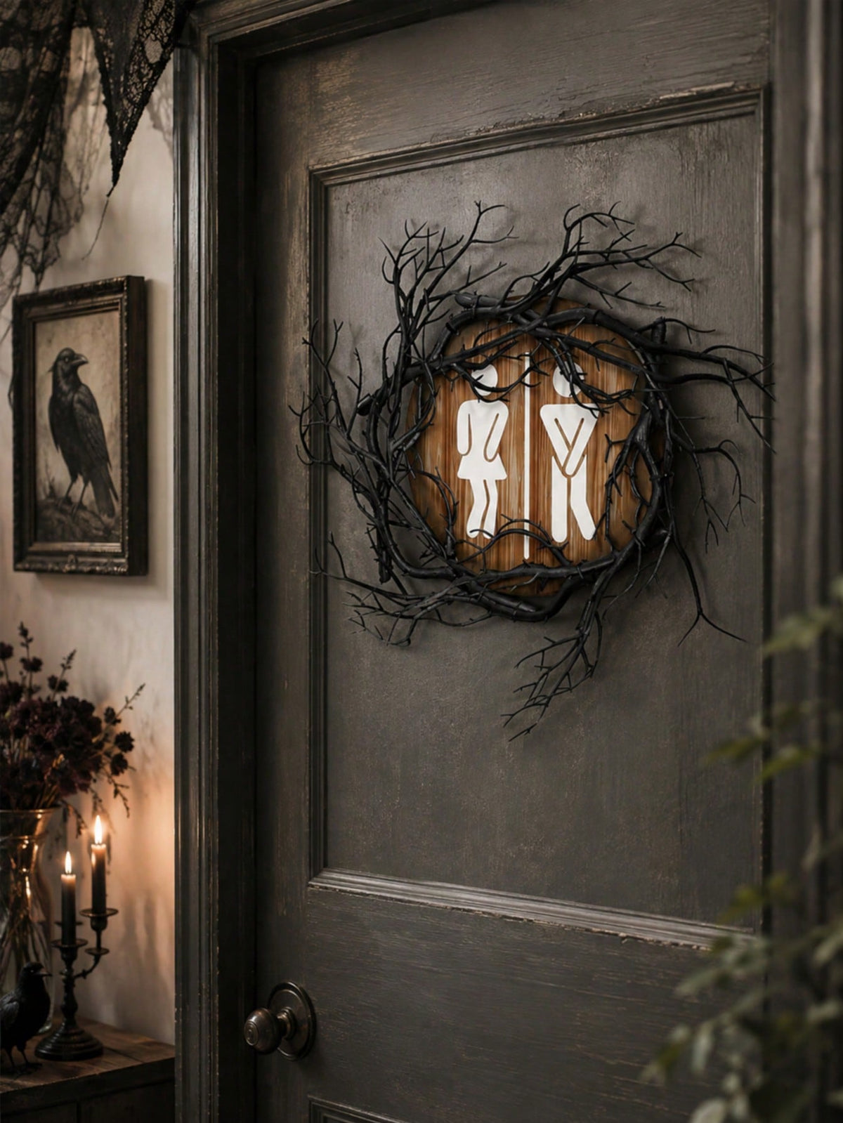 gothic restroom sign - photo 3