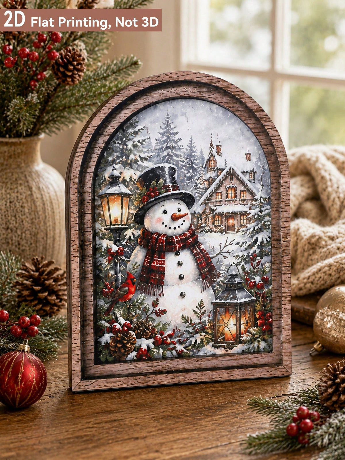 snowman winter arch tabletop sign - photo 3