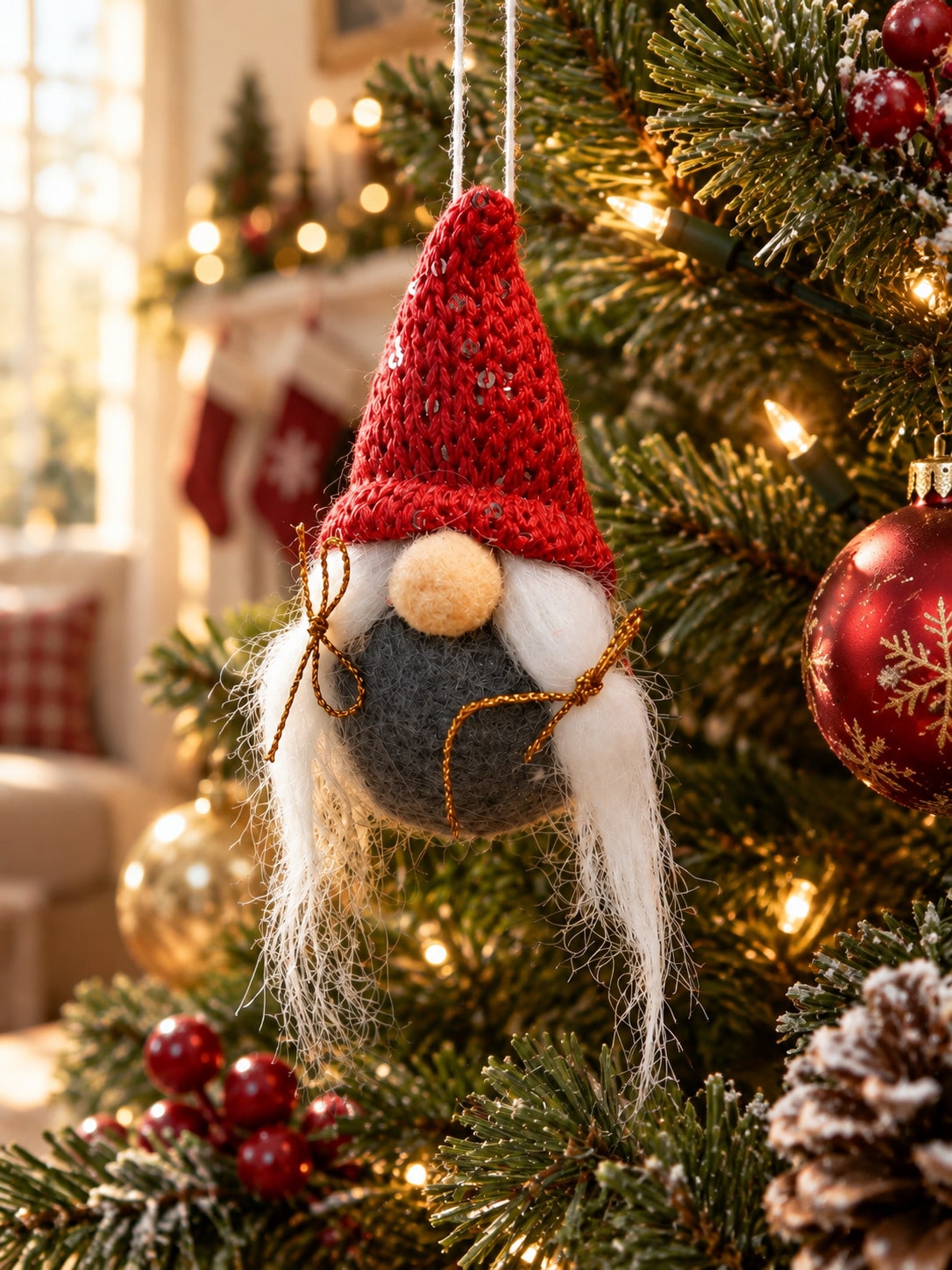 knit gnome Christmas ornament - photo 3